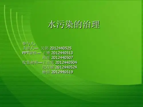 水污染的治理