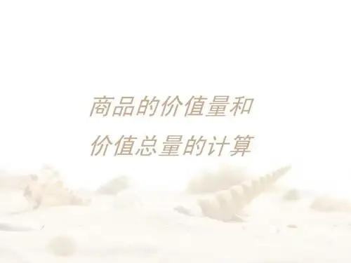 商品价值量的计算
