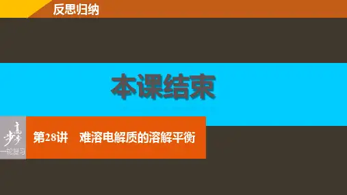 高考化学一轮复习 第8章 物质在水溶液中的行为 第28讲 难溶电解质的溶解平衡课件 鲁科版