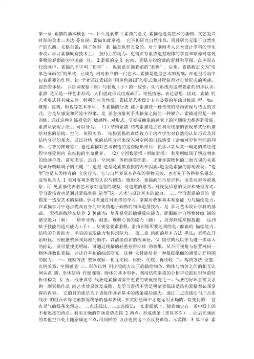 第一章 素描的基本概念 一