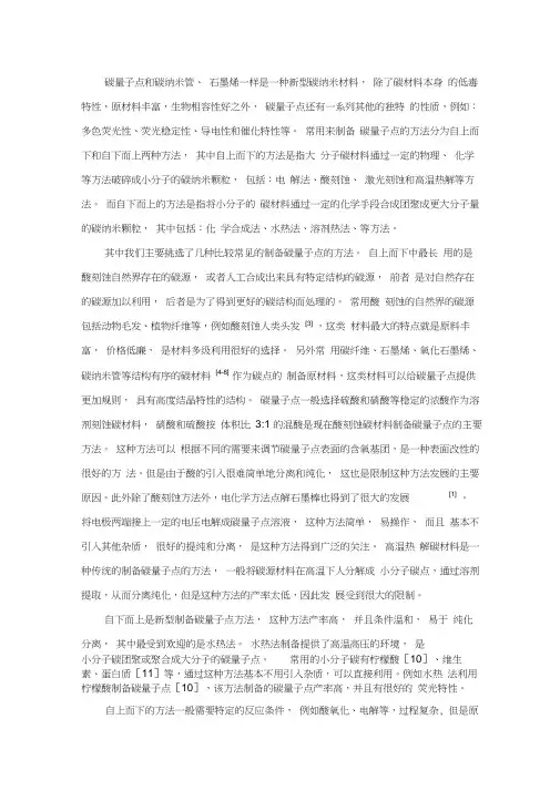 碳点制备总结