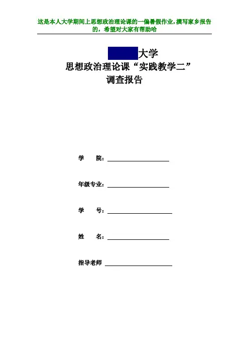 大学政治实践课-家乡报告