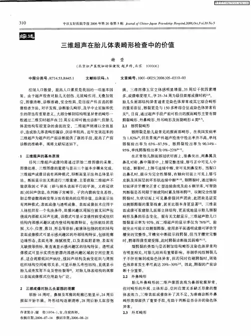 三维超声在胎儿体表畸形检查中的价值