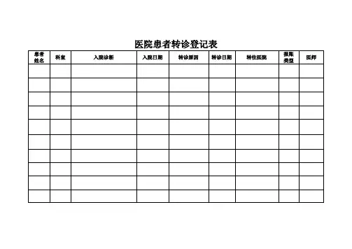 转诊登记表