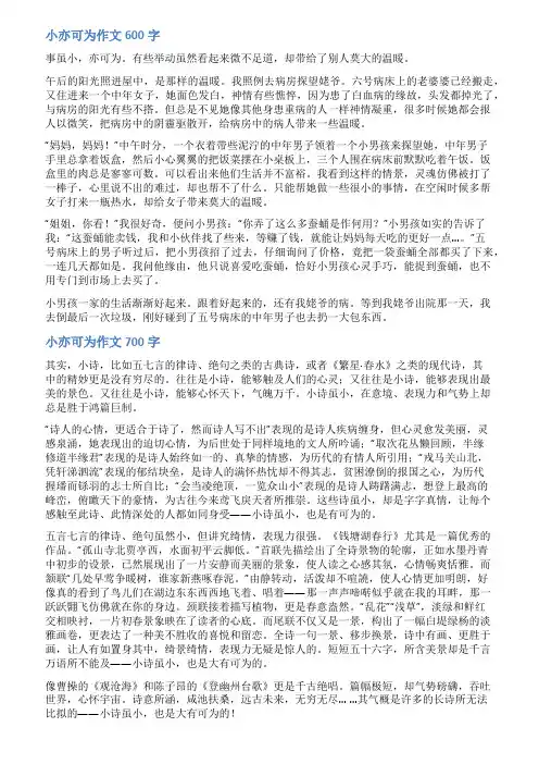 小亦可为作文范文