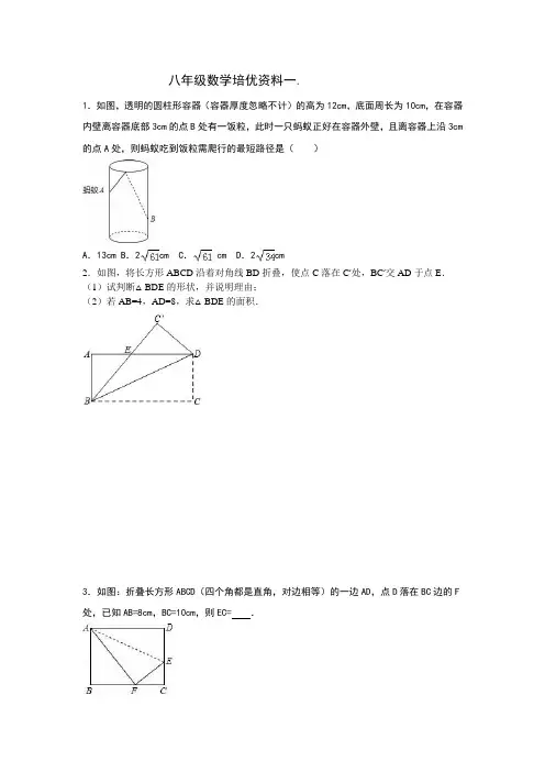 八年级数学培优资料一