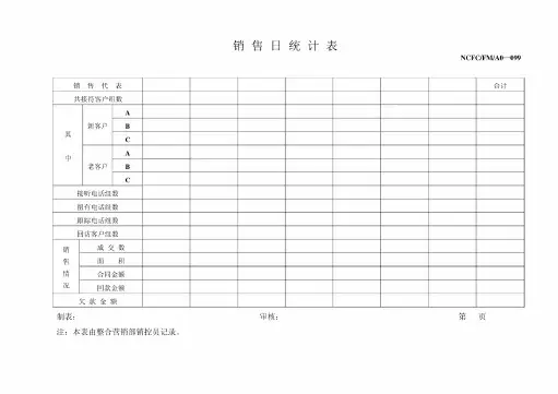 销售日统计表