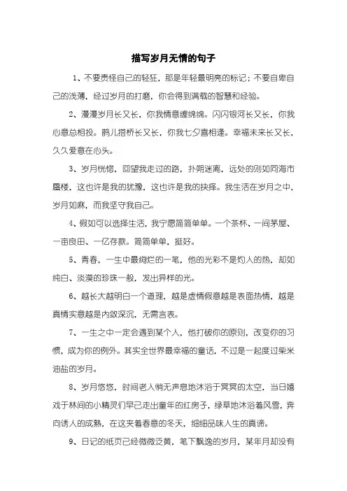 描写岁月无情的句子 2