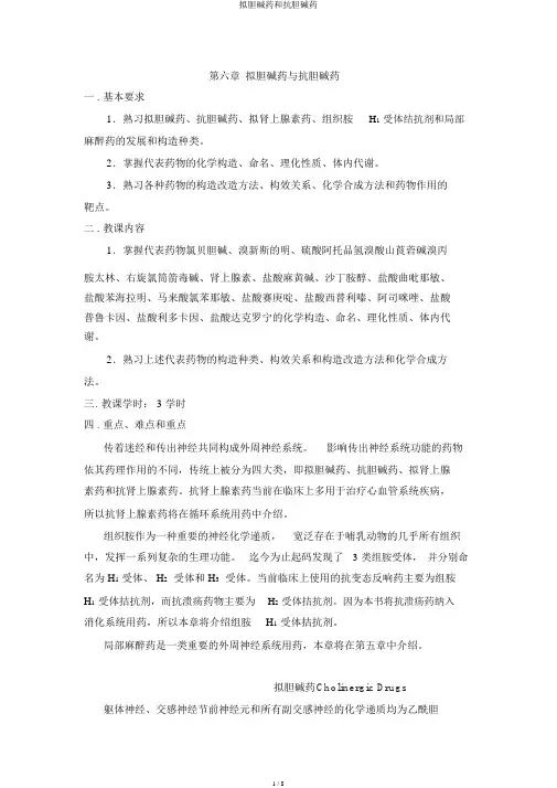 拟胆碱药和抗胆碱药 2