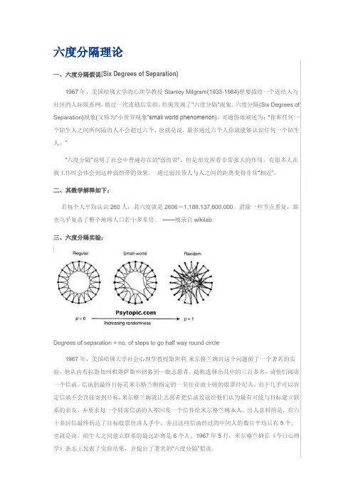 六度分隔理论