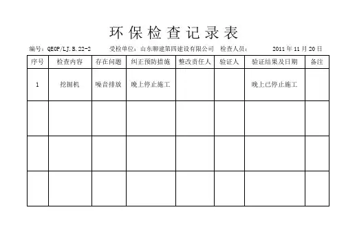 环保检查记录表