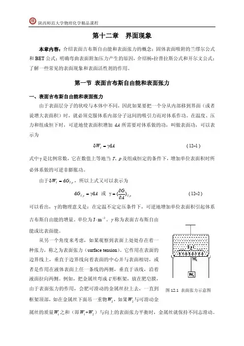 第十二章界面现象