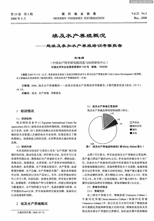 埃及水产养殖概况——赴埃及参加水产养殖培训考察报告