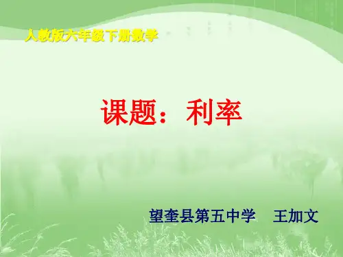 人教版六年级数学下册利率