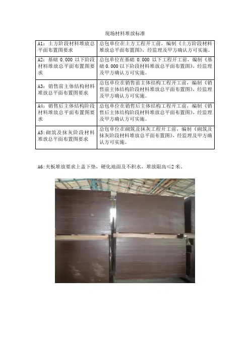 现场材料堆放标准
