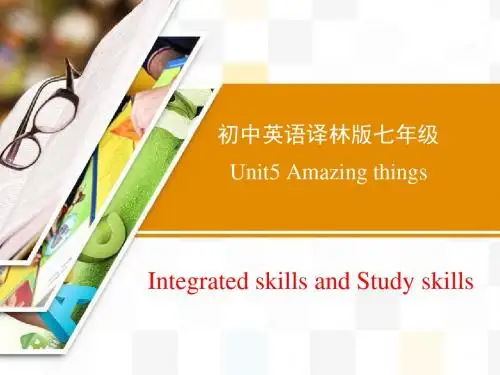 牛津译林版英语七年级下册Unit5 Integrated skills and Study skil