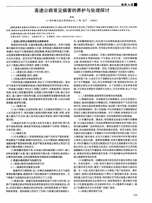 高速公路常见病害的养护与处理探讨