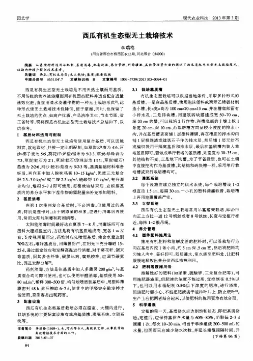 西瓜有机生态型无土栽培技术