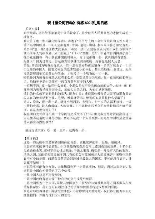 观《湄公河行动》有感600字_观后感