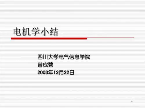 13电机学小结