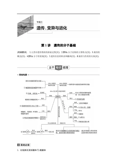 2020高考生物通用版提分大二轮复习讲义：专题三 遗传、变异与进化 第1讲 