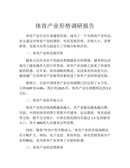 体育产业形势调研报告