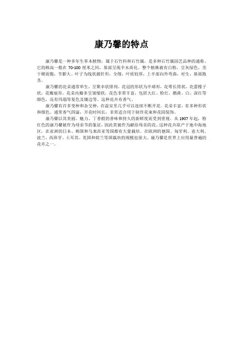 康乃馨的特点