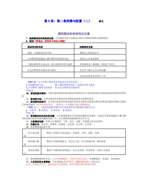第5讲：第二章招聘与配置(二)