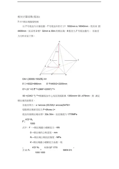 钢丝绳夹角受力计算