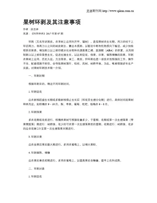 果树环剥及其注意事项