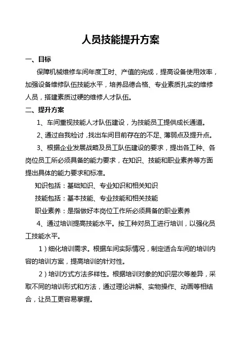 人员技能提升方案