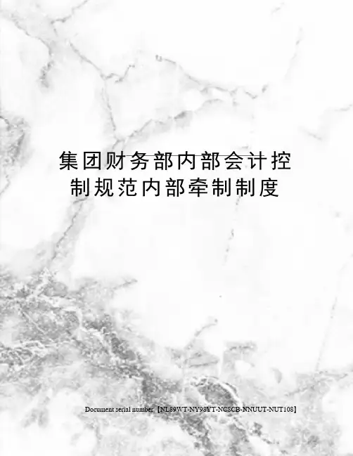 集团财务部内部会计控制规范内部牵制制度完整版