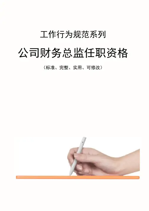 公司财务总监任职资格