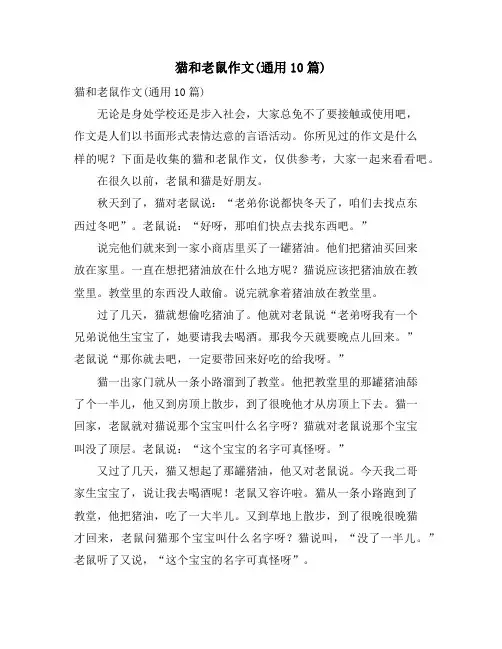 猫和老鼠作文(通用10篇)
