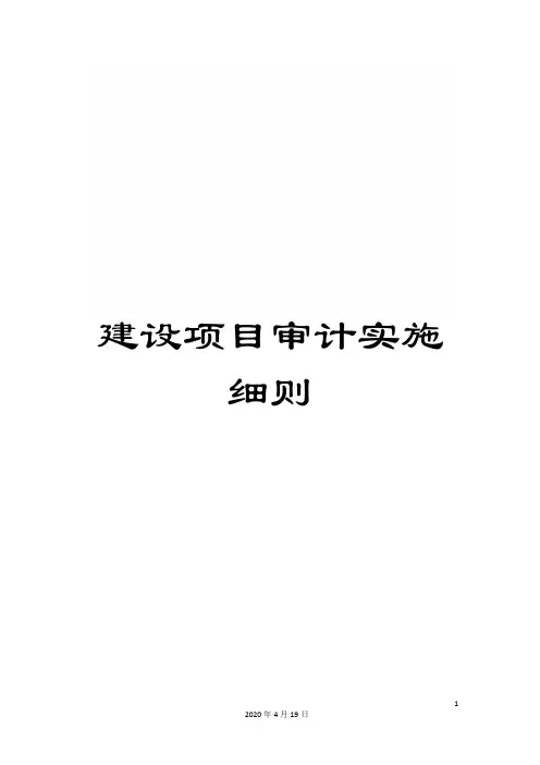 建设项目审计实施细则