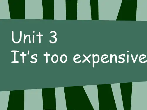 四年级上册英语课件-Unit3Its too expensive 北师大版