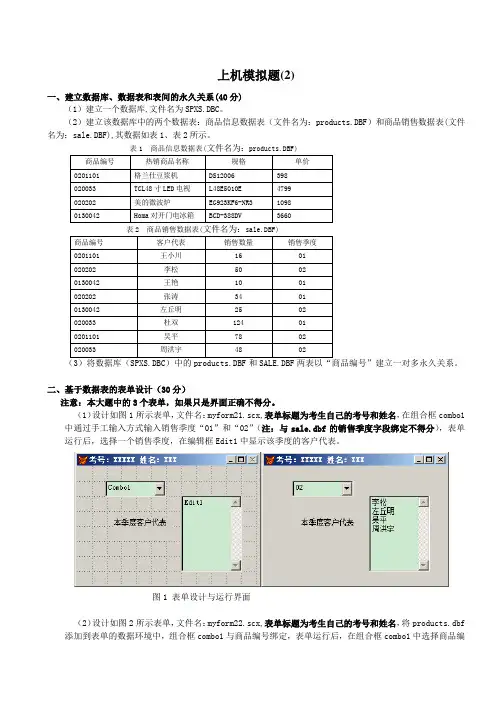 全国计算机上机模拟题(2)