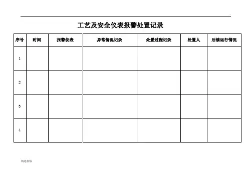 报警处置记录表