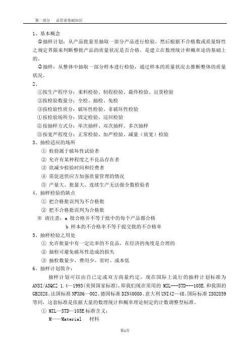 品质管理基础知识