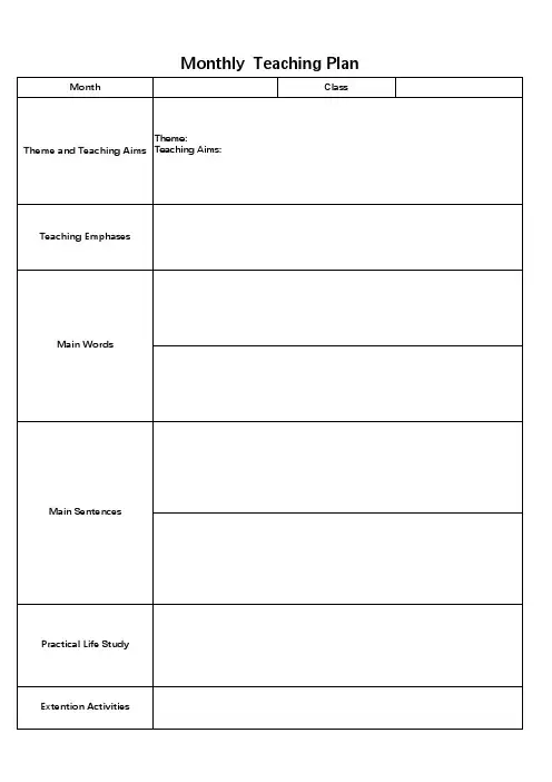 Teaching Plan