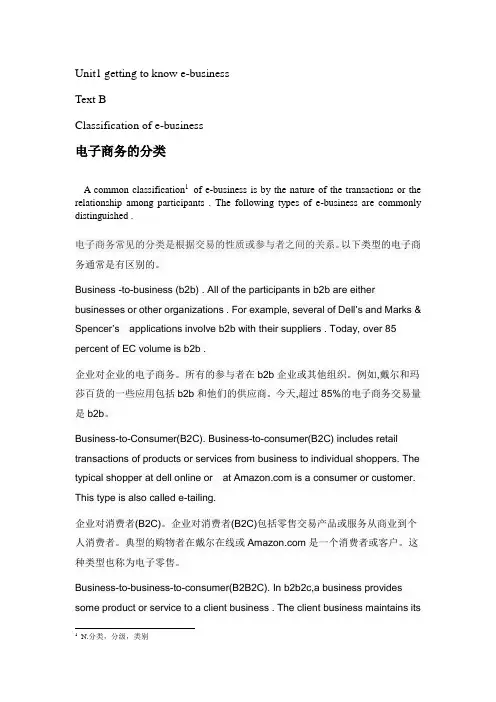 2013年最新版电子商务英语课程翻译unit1