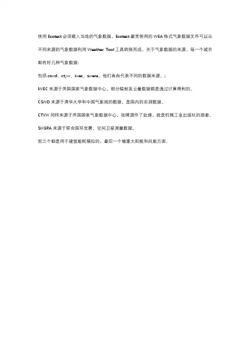ECOTECT2011气象参数格式解析