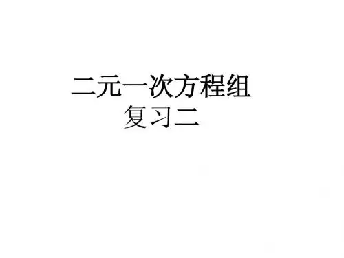 二元一次方程组复习(2)
