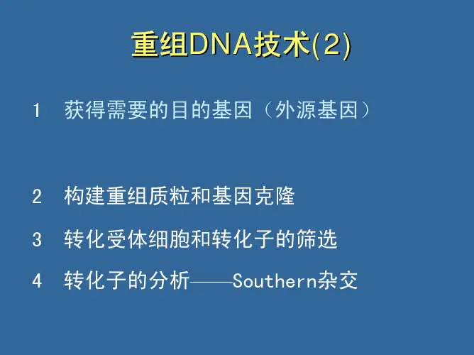 重组 重组DNA DNA技术 技术(2)