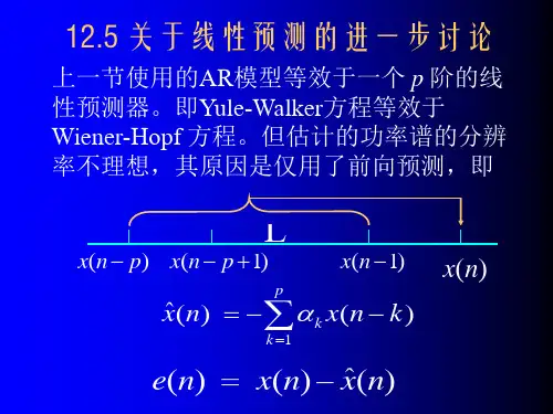 信号处理课件第12章_2关于线性预测的进一步讨论