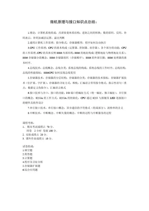 微机原理与接口知识点总结