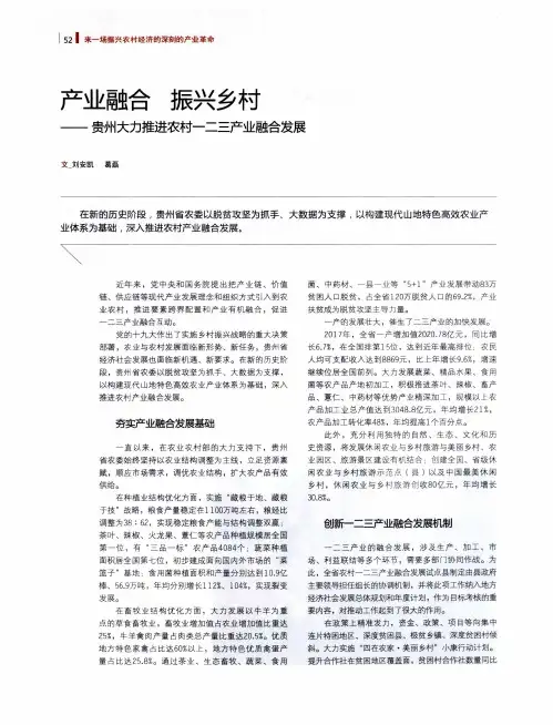 产业融合 振兴乡村——贵州大力推进农村一二三产业融合发展