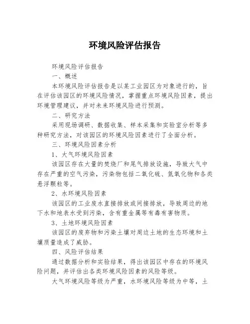 环境风险评估报告 2