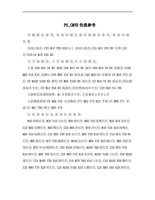 PS_CMYK色值参考