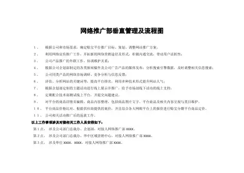 网络推广部垂直管理及流程图
